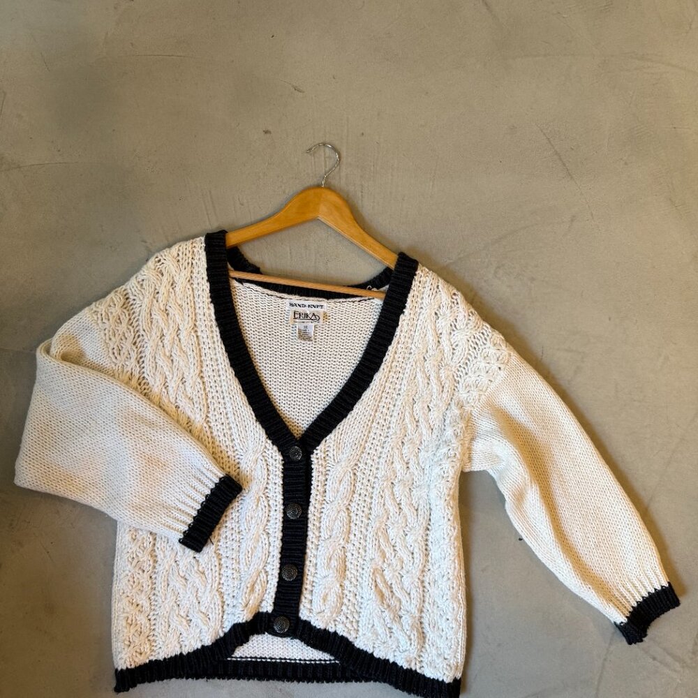 Vintage Hand Knit Erika Button-Down Sweater - Picture 2 of 4